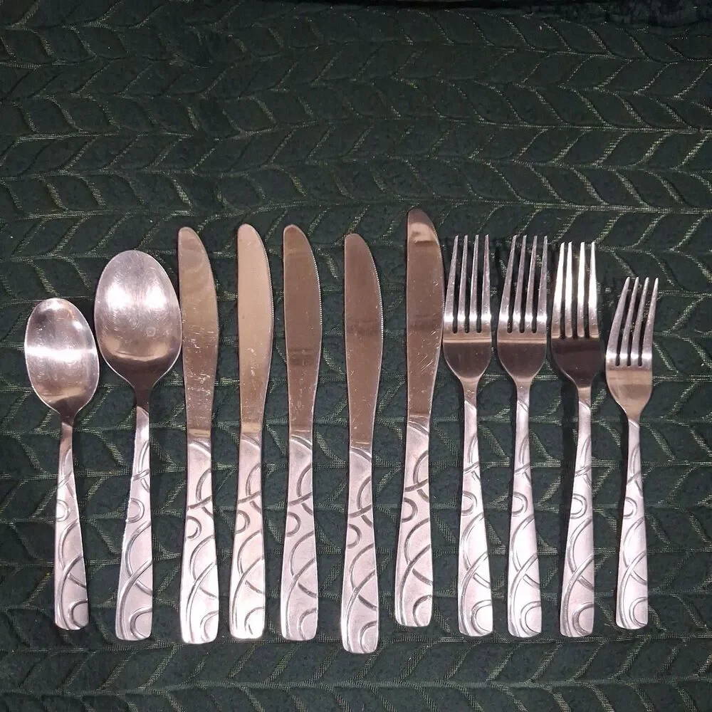 Cambridge CONQUEST Stainless Silverware Flatware Set Forks Knife Spoons * 5-pcs